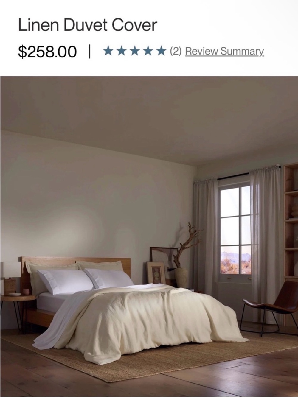 NEW COZY EARTH Luxury Bamboo Linen Duvet Cover Comforter in Natural Sz Twin